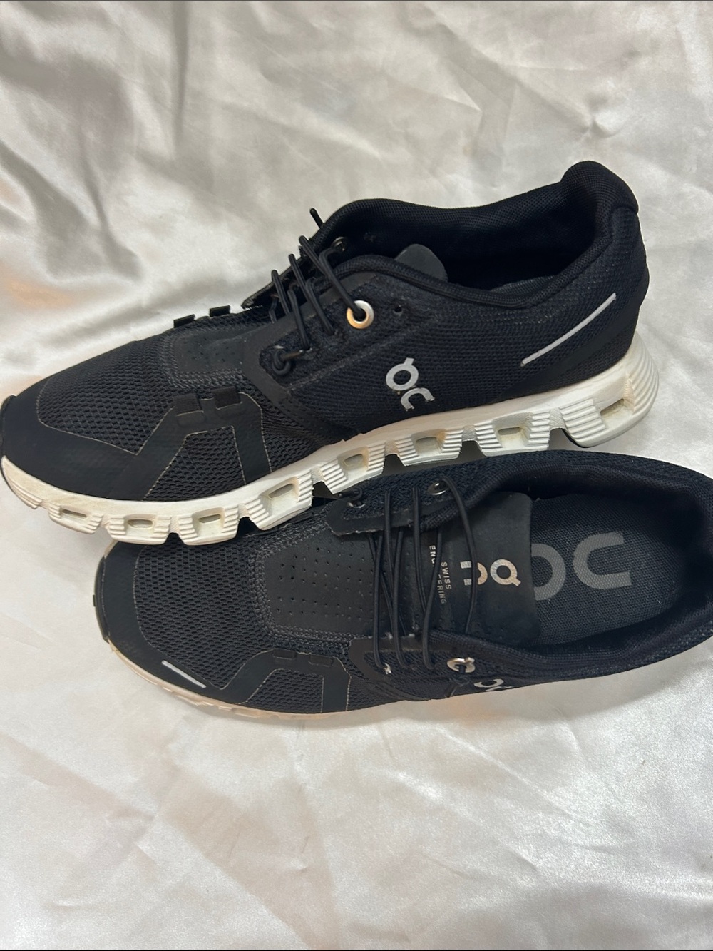On Running Women's Black and White Cloud Running Shoes